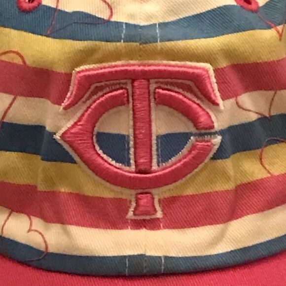 Fan Favorite Kid's Minnesota Twins MLB Pink Striped Baseball Hat - Picture 13 of 13